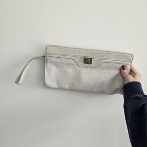 Banana Republic Chic Cream Clutch with Wrist Strap NWT